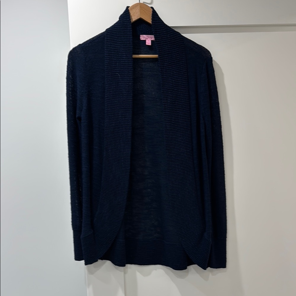 Women's Navy Open Front Cardigan